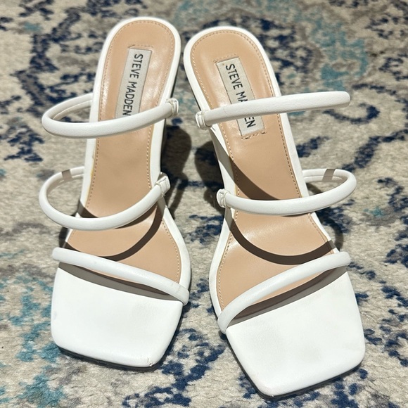 Steve Madden | Lunette Strappy Square Toe Clear Wedge - Picture 1 of 3